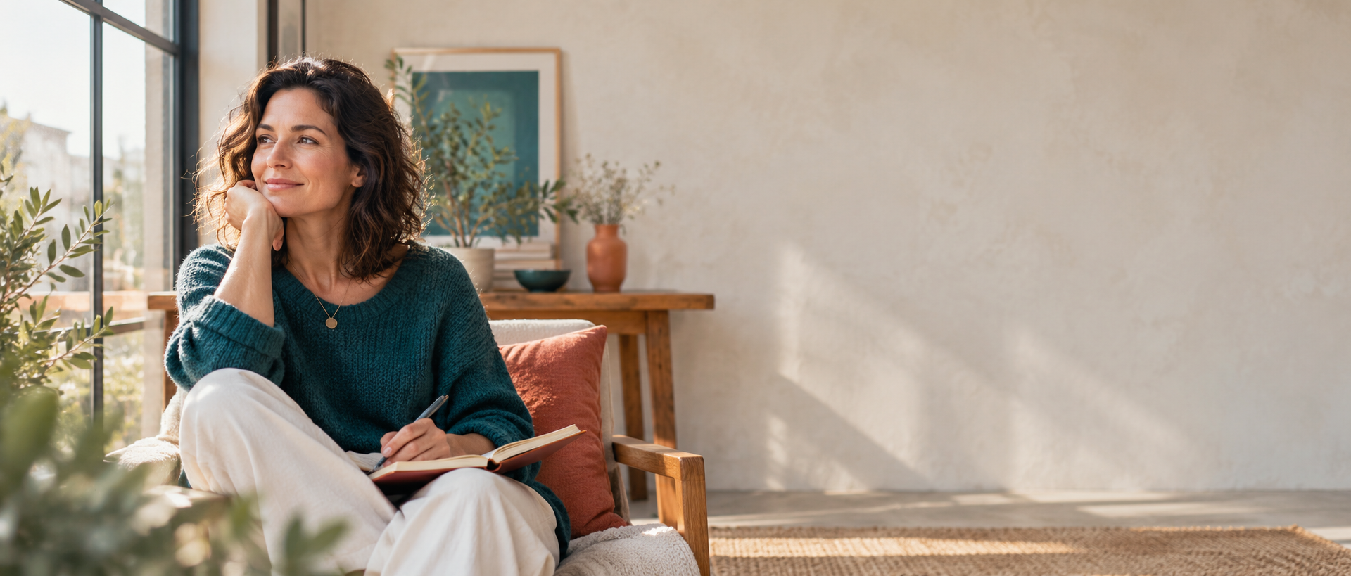 A calm, light-filled space for reflection and coaching